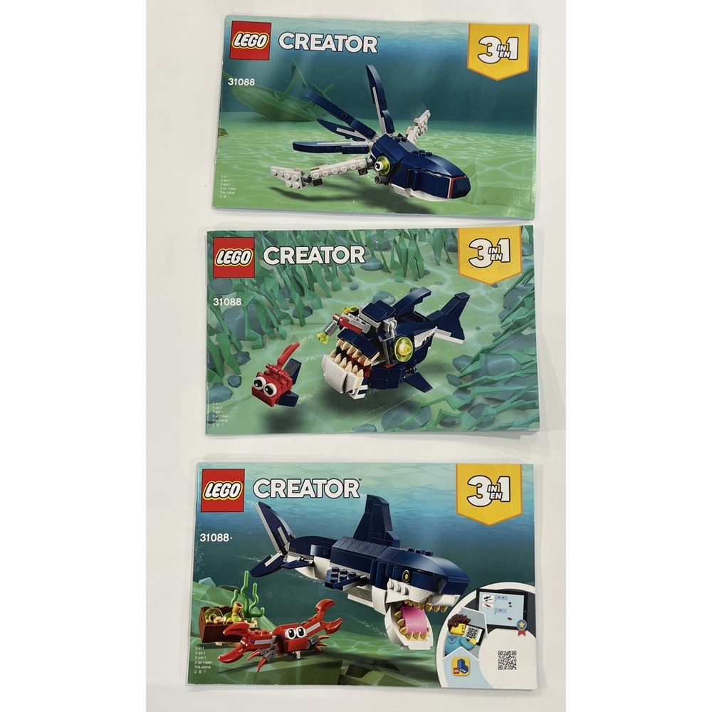 LEGO CREATOR: Deep Sea Creatures (31088) All 3 Manuals No Box Incomplete Read - Picture 2 of 4